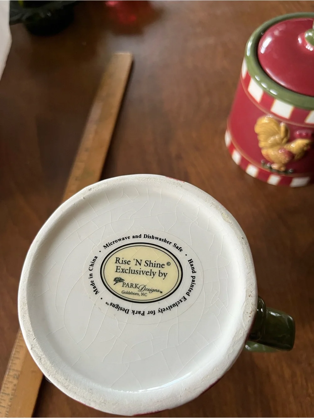 Red Rooster Ceramic Creamer and Sugar Set - Park Design brand